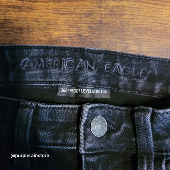 American Eagle Jeans 4 Jegging Super Hi Rise 360 Next Level Stretch Black Wash - Picture 4 of 12